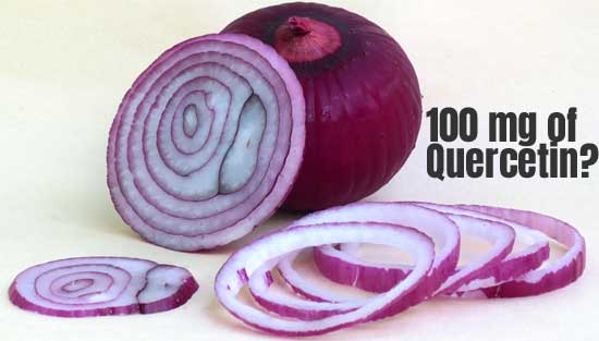100 mg of Quercetin in 1 onion?