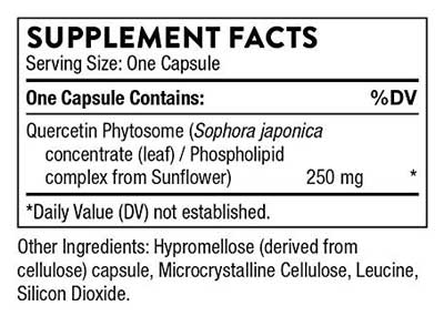 Quercetin Phytosome Ingredient Label